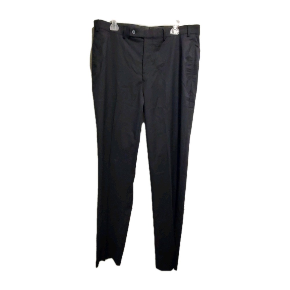 Calvin Klein Mens Dress Pants Size 36x34 Slim Fit Black Poly Mix